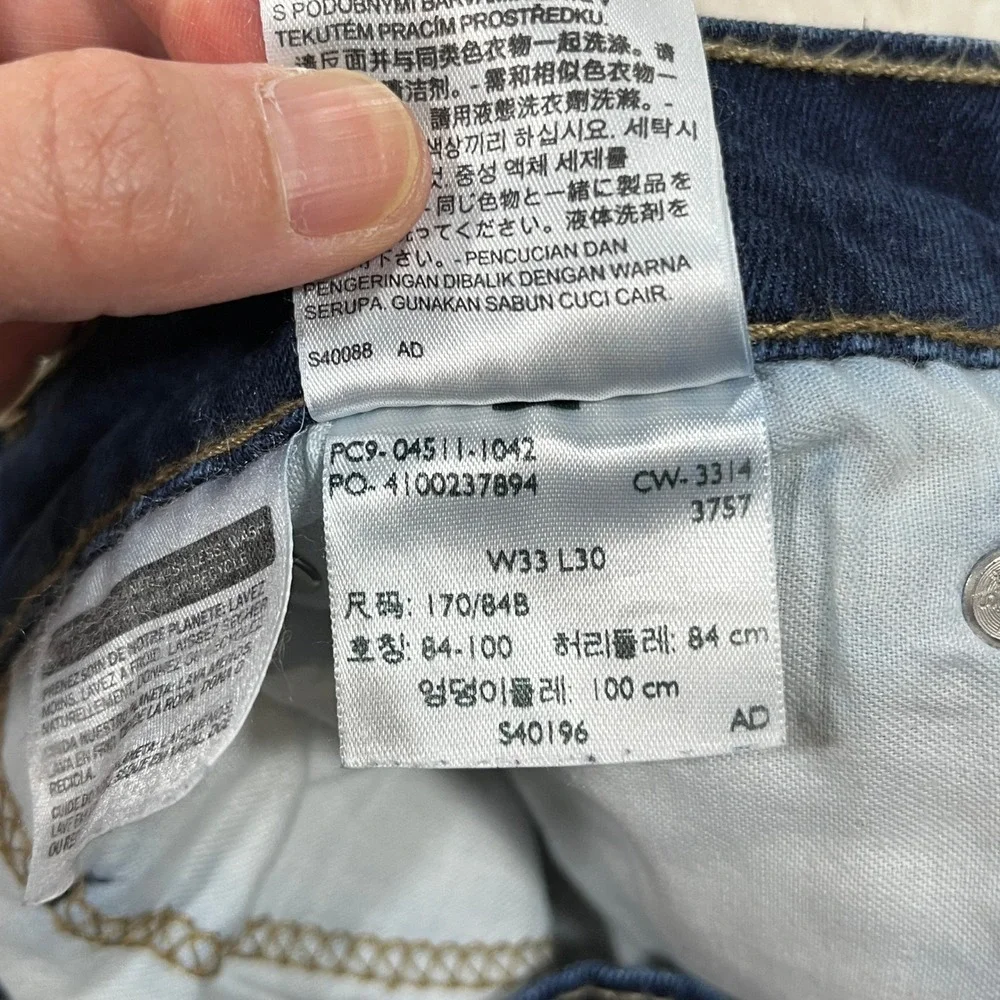 Levi's Jeans Mens 33x30 Blue 511 Slim Fit Dark Wash Denim 04511-1042 5-Pocket